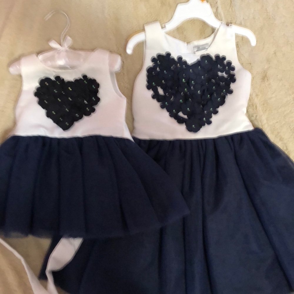 (2) Dorissa Navy and White formal dresses